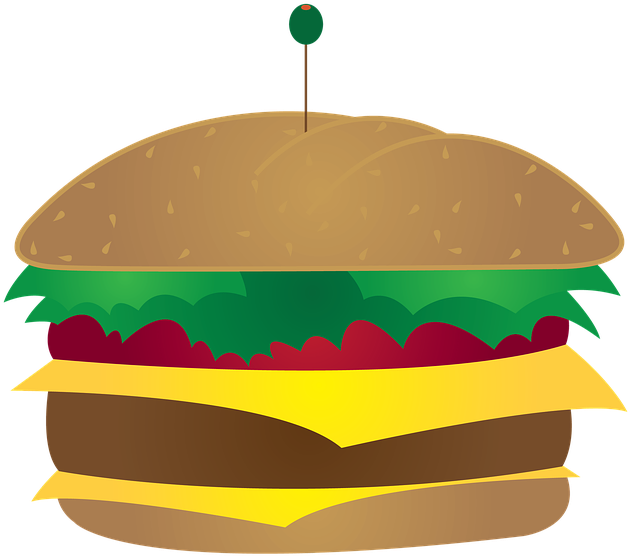 Burger Clipart Transparent Food - Burger Illustration Png - Free Transparent PNG Clipart Images Download. - Food Transparent PNG Free Download