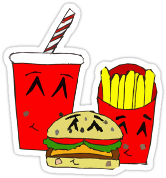 Cute Fast Food Cartoon Stickers By Zozzy-zebra - Fast Food Cartoon Cute - Free Transparent PNG Clipart Images Download. - Food Transparent PNG Free Download