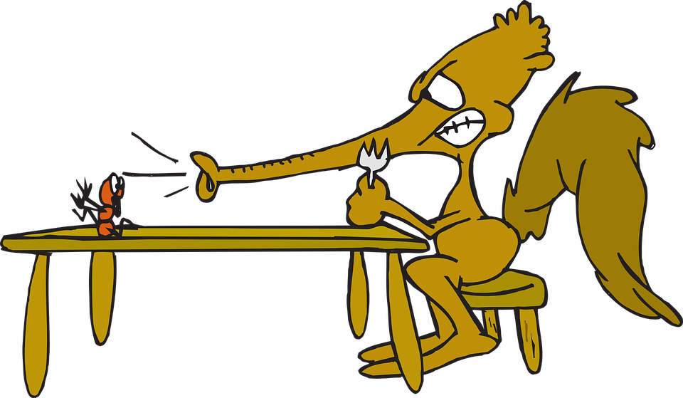 Food, Table, Cartoon, Ant , Clipart - Anteater And The Ant Cartoon - Free Transparent PNG Clipart Images Download. - Food Transparent PNG Free Download