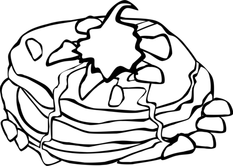 Breakfast Pancake Coloring Book Food Group - Food Coloring Pages Hd - Free Transparent PNG Clipart Images Download. - Food Transparent PNG Free Download