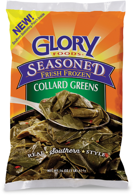 Frozen Seasoned Collard Greens - Glory Foods, Seasoned, Mustard Greens, 27oz Can Transparent PNG - 600x700 - Free Download on - Food Transparent PNG Free Download