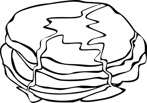 Breakfast Pancake Coloring Book Colouring Pages Fried - Breakfast Food Clip Art Black And White - Free Transparent PNG Clipart Images Download. - Food Transparent PNG Free Download