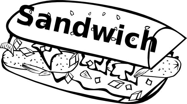 Sandwich Svg Clip Arts - Colouring Pages Food Easy Transparent PNG - 600x334 - Free Download on - Food Transparent PNG Free Download