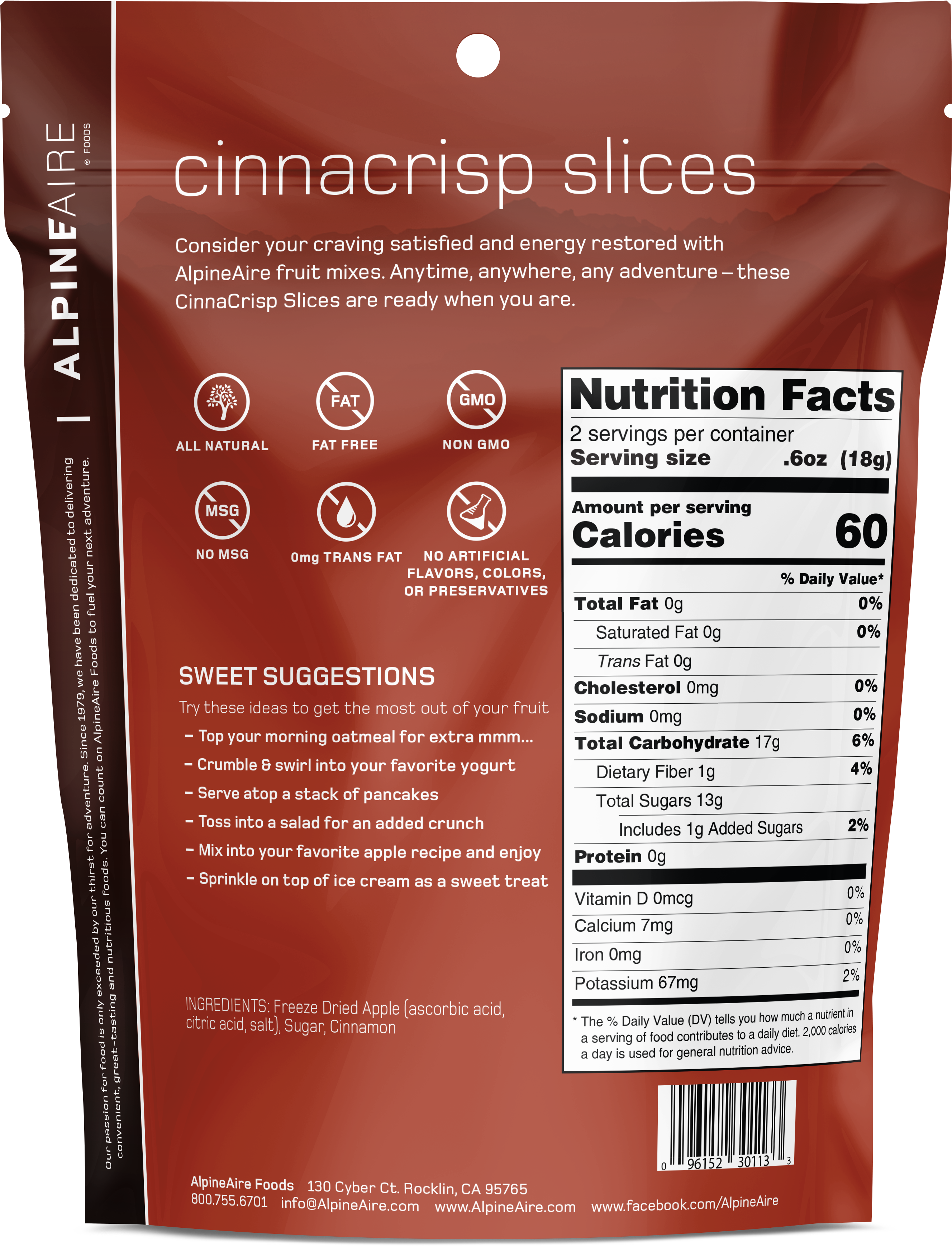 Alpineaire Cinnacrisp Slices - Alpine Aire Foods 30121 Strawberry Bliss Transparent PNG - 4000x4000 - Free Download on - Food Transparent PNG Free Download