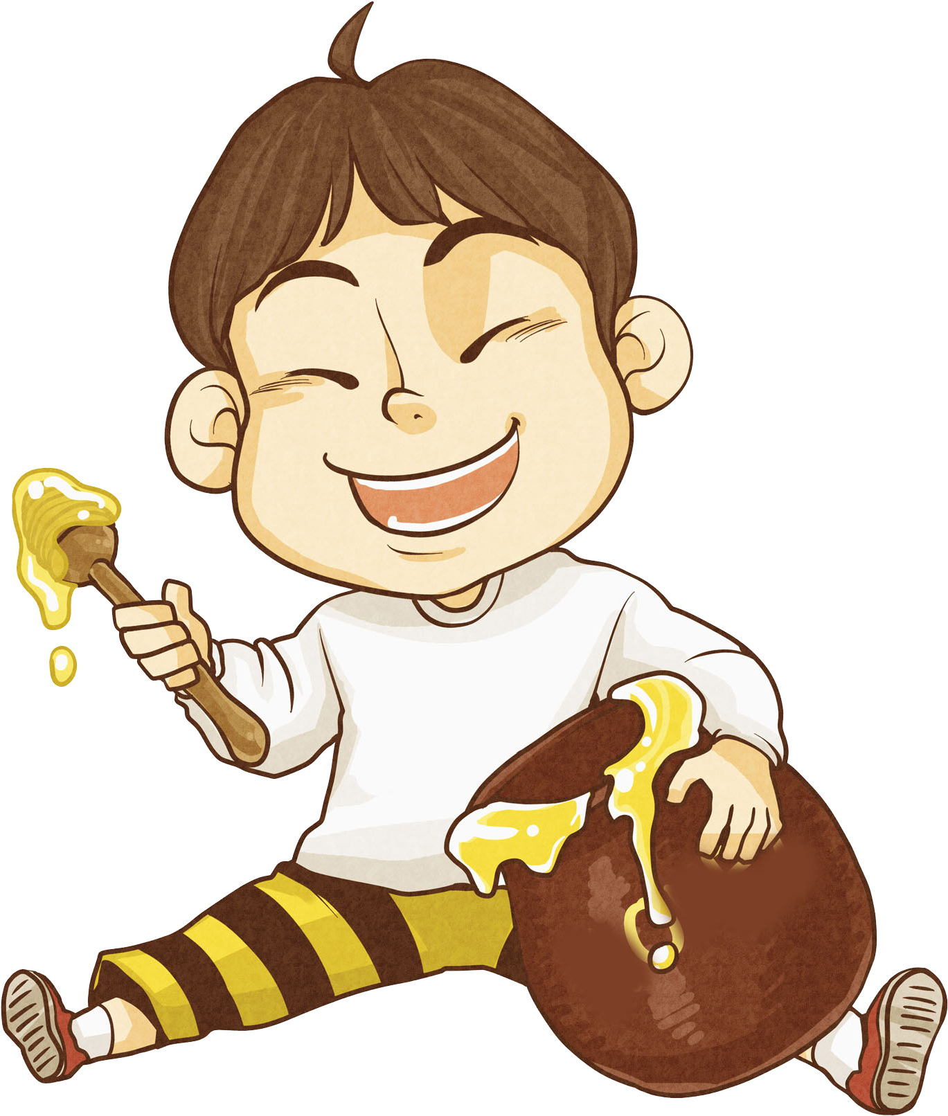 Clip Royalty Free Download Honey Food Eating Little - Cartoon Boy Eating Honey Transparent PNG - 1869x1869 - Free Download on - Food Transparent PNG Free Download