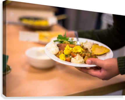 Woman Holding Plate Of Vegan Food Canvas Print - Food Transparent PNG - 429x344 - Free Download on - Food Transparent PNG Free Download