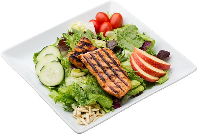 Bbq Food Plates Png - Waba Grill Salmon Salad Transparent PNG - 688x476 - Free Download on - Food Transparent PNG Free Download