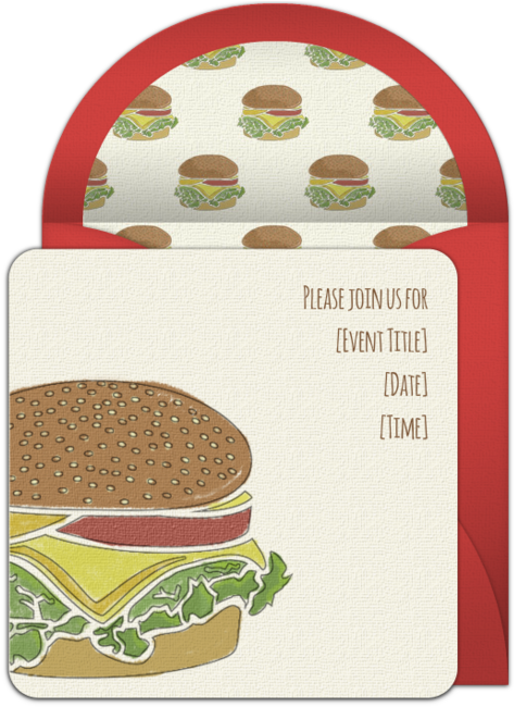 Burger Cookout Online Invitation From Punchbowl - Fast Food Transparent PNG - 650x650 - Free Download on - Food Transparent PNG Free Download