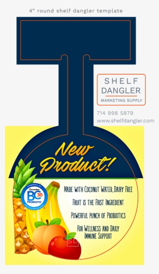 Shelf Dangler Prepress With Template Over Artwork - Natural Foods Transparent PNG - 800x1373 - Free Download on - Food Transparent PNG Free Download