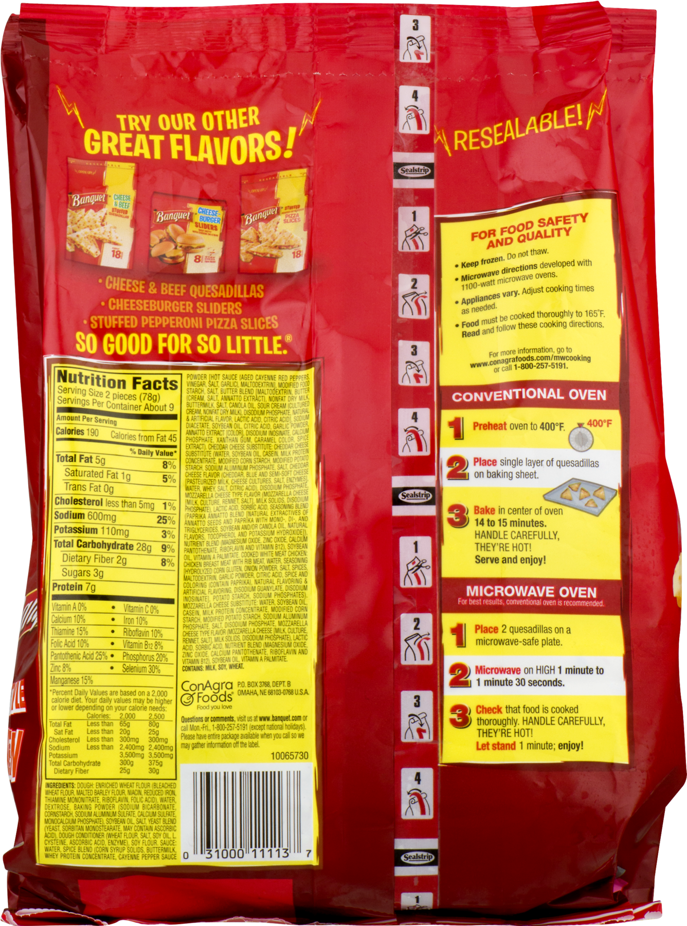 Banquet Buffalo Style Chicken Stuffed Quesadillas Frozen - Food Transparent PNG - 1800x1800 - Free Download on - Food Transparent PNG Free Download