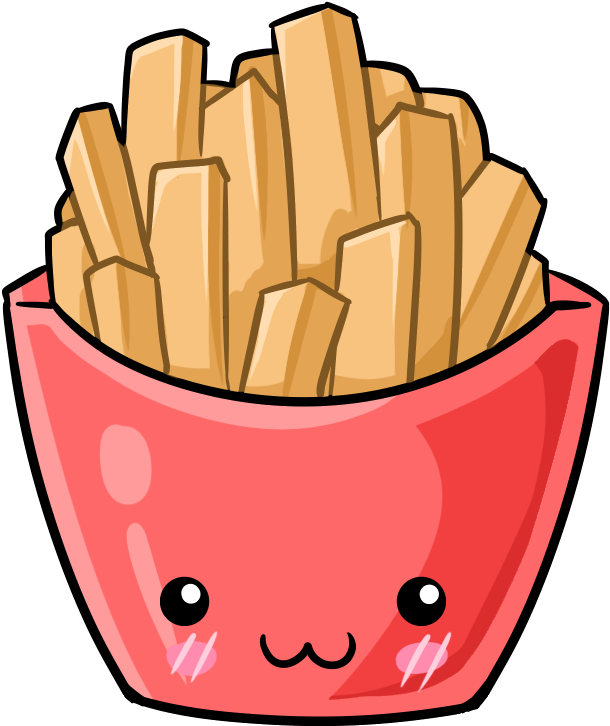 Kawaii Fries Short Sleeve T-shirt - Fast Food Kawaii Png - Free Transparent PNG Clipart Images Download. - Food Transparent PNG Free Download