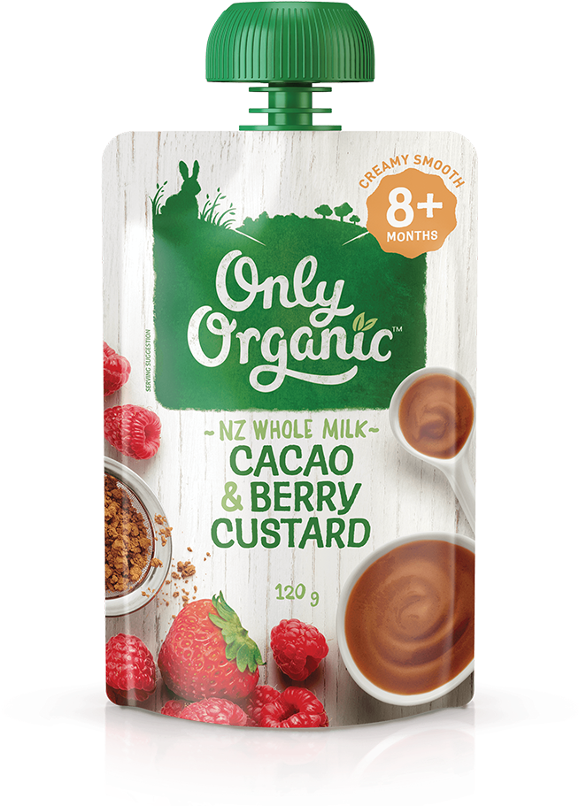 Cacao & Berry Custard - Only Organic Baby Food Pouches Transparent PNG - 1000x1000 - Free Download on - Food Transparent PNG Free Download