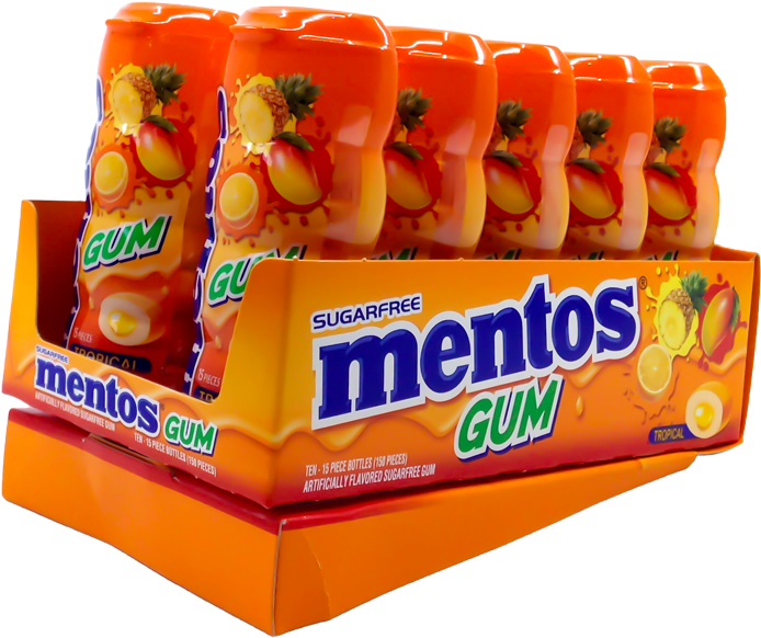 Mentos Gum Sugarfree Tropical 10 Pack - Convenience Food Transparent PNG - 800x600 - Free Download on - Food Transparent PNG Free Download