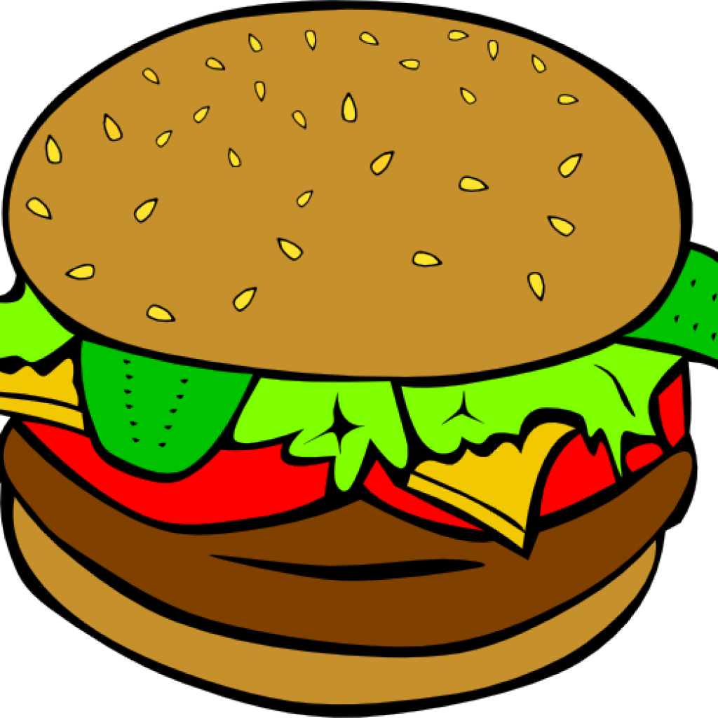 Hamburger Clipart Hamburger Clip Art At Clker Vector - Transparent Food Clip Art - Free Transparent PNG Clipart Images Download. - Food Transparent PNG Free Download