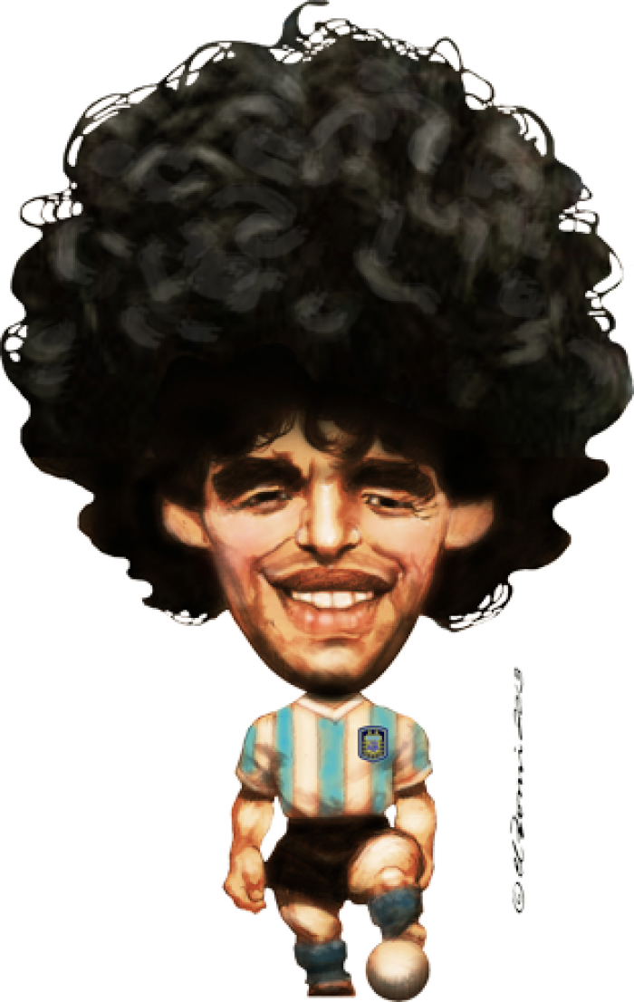 Pin By Nilton On Diego Maradona - Maradona Caricatura Transparent PNG - 700x1106 - Free Download on - Football Transparent PNG Free Download