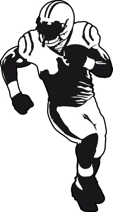 American Football Player Wall Sticker - Football Player Silhouette Png Transparent PNG - 374x702 - Free Download on - Football Transparent PNG Free Download