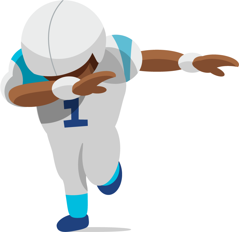 Panther Clipart Emoji - Dabbing Football Player Cartoon Transparent PNG - 1024x1024 - Free Download on - Football Transparent PNG Free Download