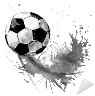 Football Watercolor Hand Drawn Illustration Sticker - Naklejki Na Ścianę Piłka Transparent PNG - 400x400 - Free Download on - Football Transparent PNG Free Download