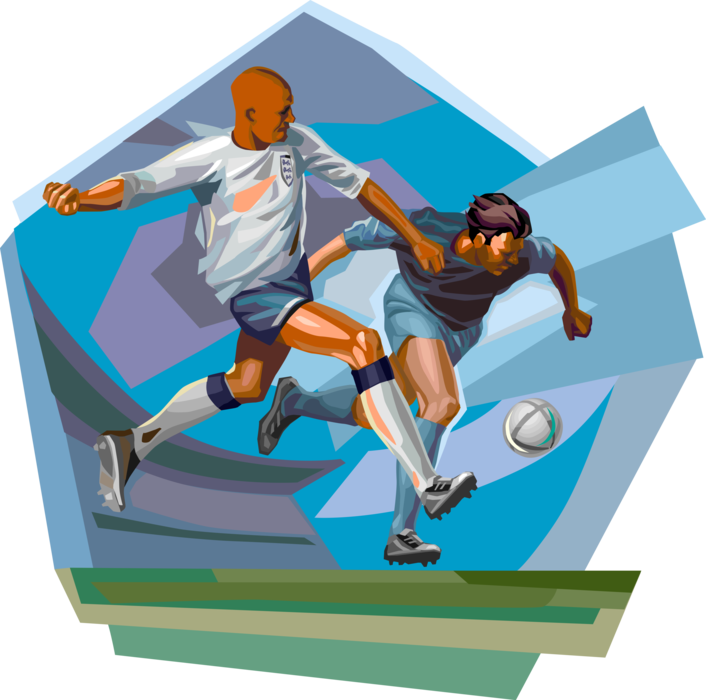 Vector Illustration Of Football Soccer Players Chase - Playing Soccer Clip Art Transparent PNG - 706x700 - Free Download on - Football Transparent PNG Free Download