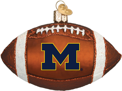 Michigan Wolverines Football Glass Christmas Ornament - Old World Christmas Lsu Football Glass Blown Ornament Transparent PNG - 600x600 - Free Download on - Football Transparent PNG Free Download
