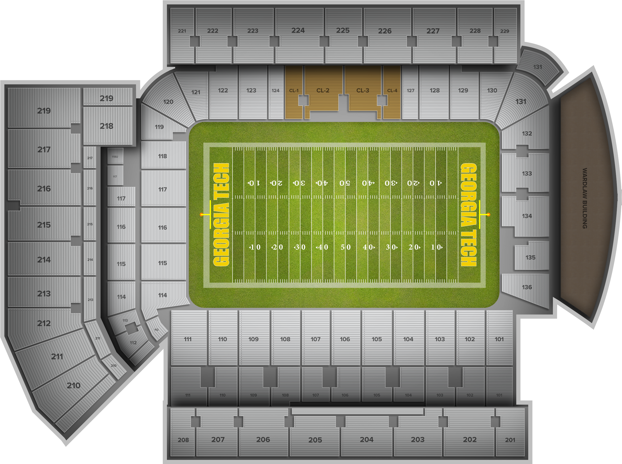 Miami Football At Georgia Tech Football At Bobby Dodd - Bobby Dodd Section 217 Transparent PNG - 2560x1936 - Free Download on - Football Transparent PNG Free Download