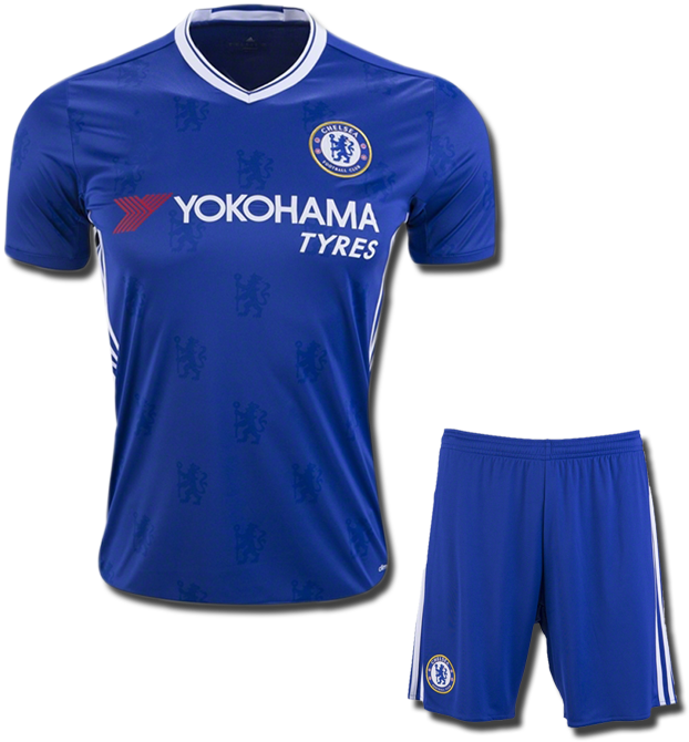 Kids Chelsea Football Jersey And Shorts Home 16 17 - Adidas Chelsea Home Fa Cup Jersey 16/17 J996837 Transparent PNG - 900x1200 - Free Download on - Football Transparent PNG Free Download