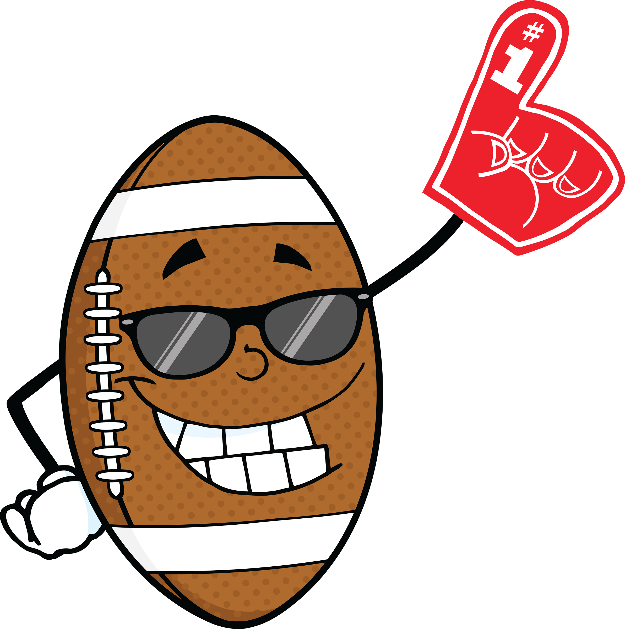 6588 Smiling American Football Ball With Sunglasses - Funny American Football Cartoon Transparent PNG - 2385x2400 - Free Download on - Football Transparent PNG Free Download