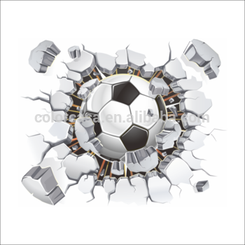 Colorcasazypa 1487 N 3d Football Wall Stickers Broken - Soccer Ball Wall Stickers Transparent PNG - 350x350 - Free Download on - Football Transparent PNG Free Download