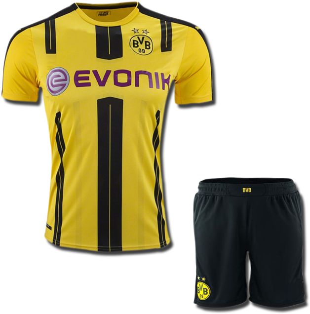 Kids Borrusia Dortmund Football Jersey And Shorts Home Transparent PNG - 900x1200 - Free Download on - Football Transparent PNG Free Download