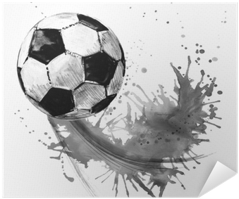 Football Watercolor Hand Drawn Illustration Poster - Porta Calcio Disegnsta Sul Muro Transparent PNG - 400x400 - Free Download on - Football Transparent PNG Free Download
