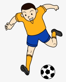 Kid Football Player Clipart - Playing Football Clip Art, HD Png Download - Football Transparent PNG Free Download