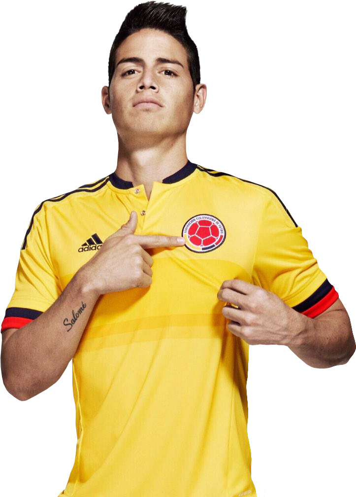 James Rodríguez - Colombia Football Shirt 15 16 Transparent PNG - 768x1024 - Free Download on - Football Transparent PNG Free Download