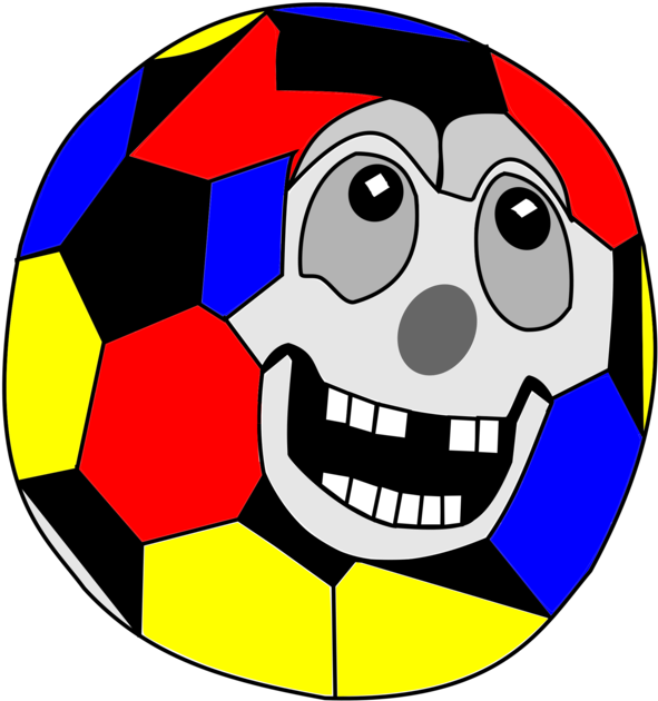 Football Beach Ball Golf Balls - Cafepress Cartoon Soccer Ball Face Tile Coaster Transparent PNG - 1093x750 - Free Download on - Football Transparent PNG Free Download