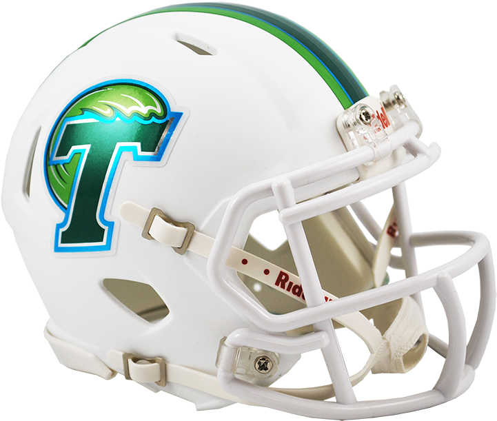 Tulane Matte White Speed Mini Helmet - Tulane Football Helmets, HD Png Download - Football Transparent PNG Free Download