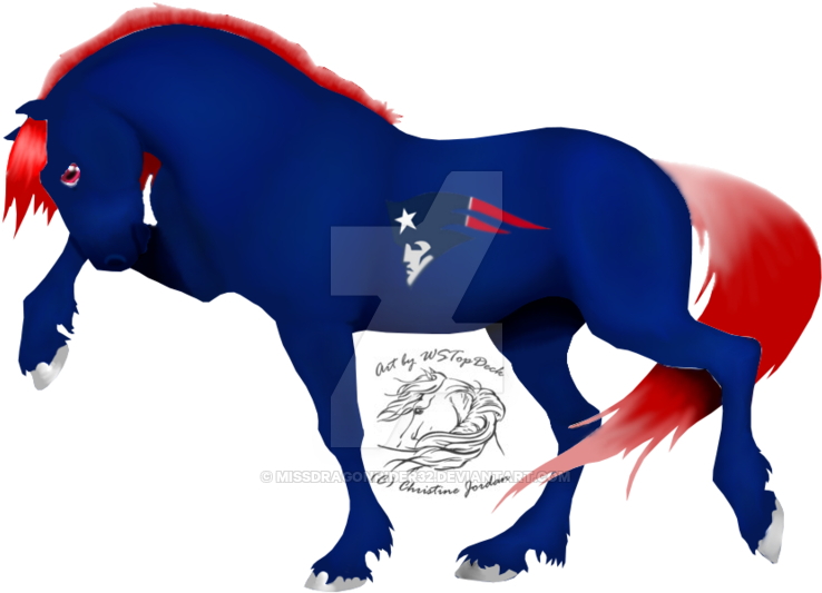Patriots Football Horse By Missdragonrider32 - Free Horse Lineart - Free Transparent PNG Clipart Images Download. - Horse Transparent PNG Free Download