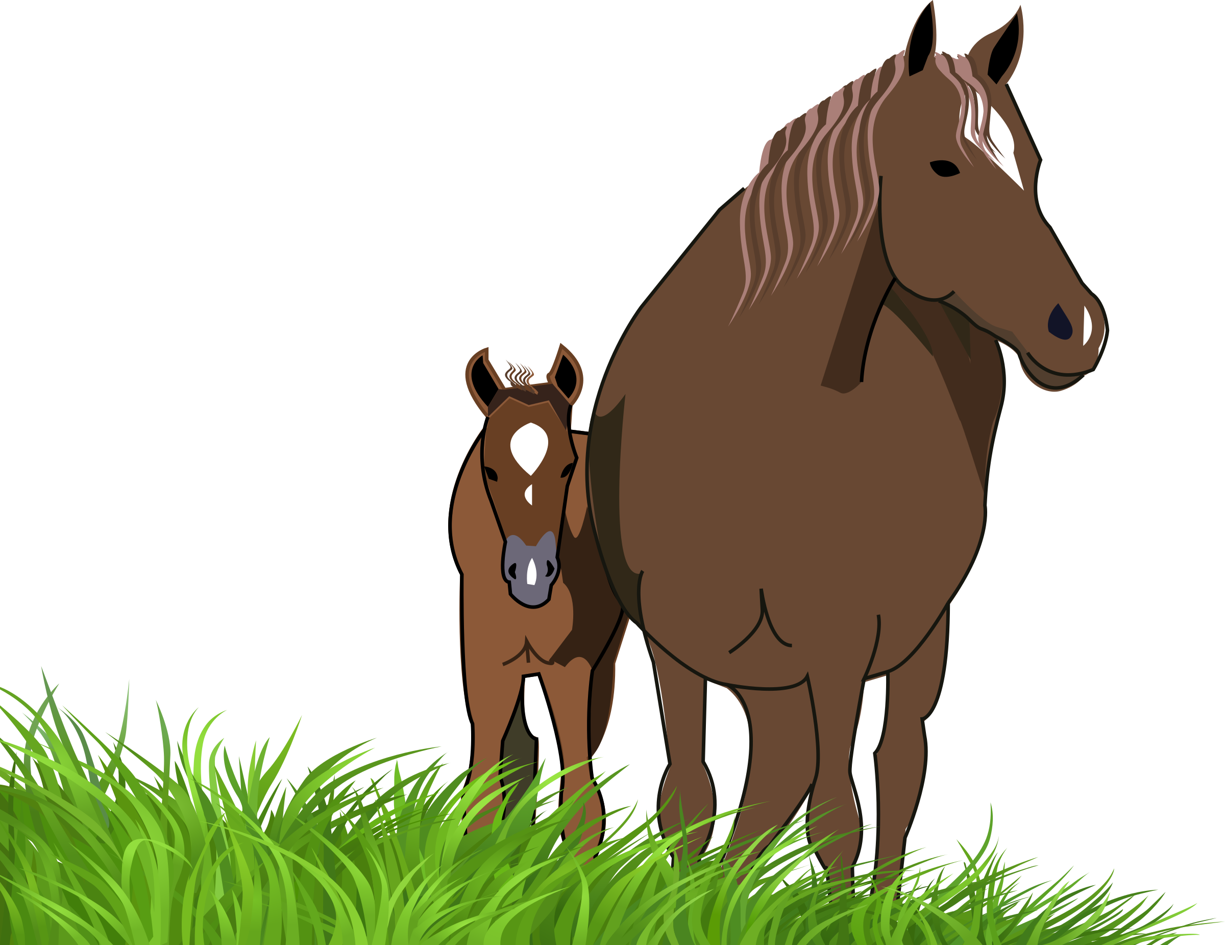 Foal Clipart Cute - Cartoon Horse And Foal - Free Transparent PNG Clipart Images Download. - Horse Transparent PNG Free Download