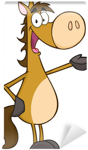 Happy Horse Cartoon Mascot Character Wall Mural • Pixers® - Pferd Sprechblase - Free Transparent PNG Clipart Images Download. - Horse Transparent PNG Free Download