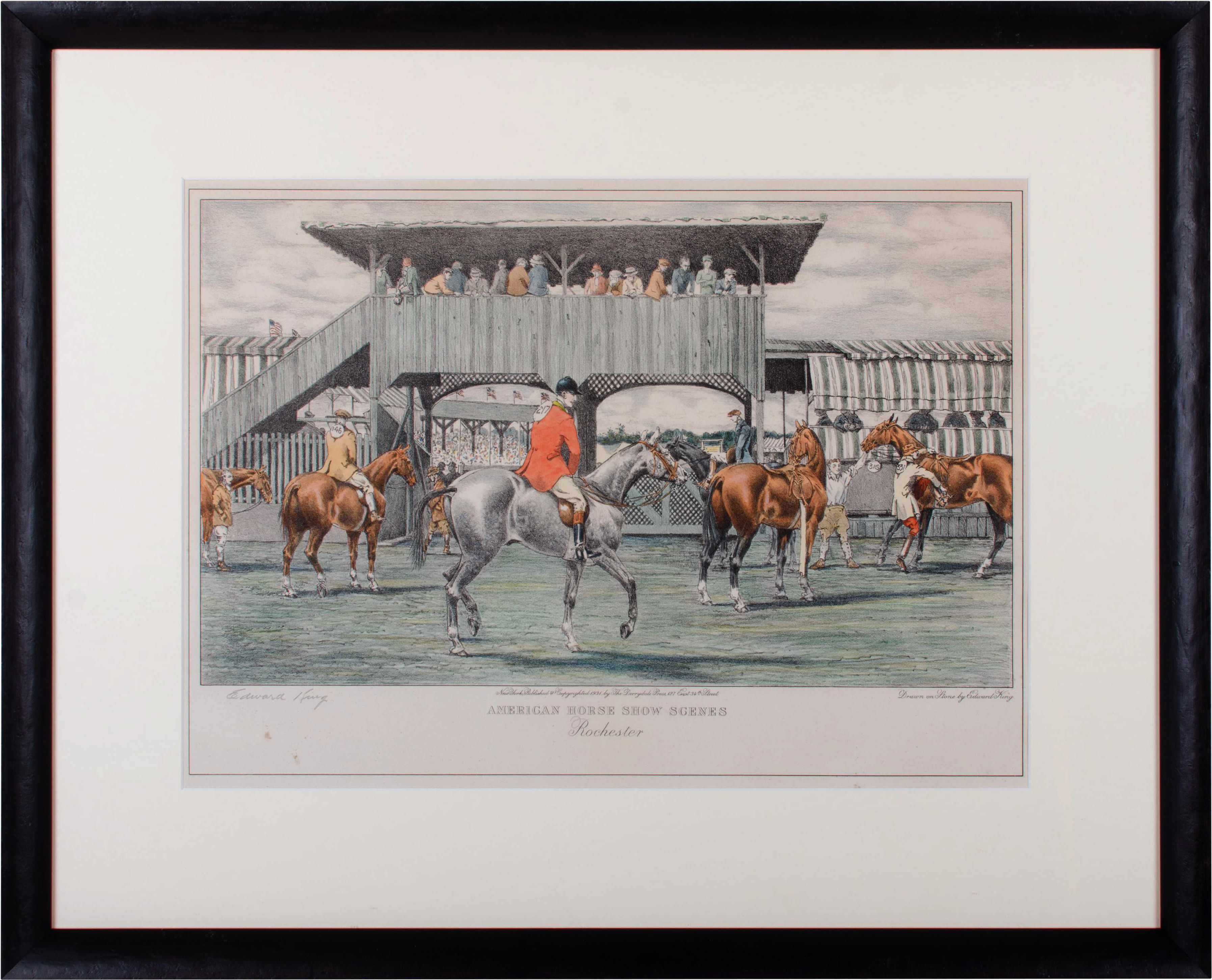 Edward King American Horse Show Lithograph On Chairish Transparent PNG - 3704x3704 - Free Download on - Horse Transparent PNG Free Download