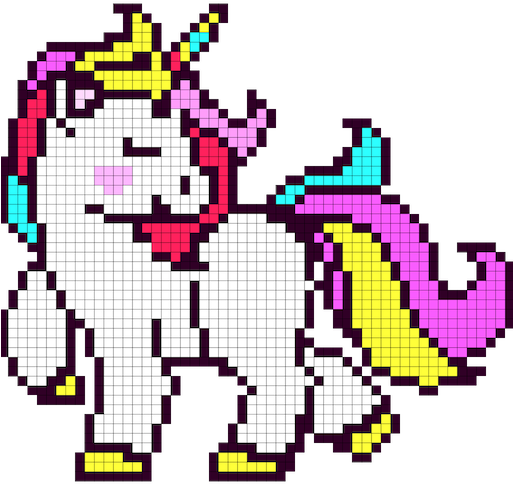 Animals Color By Number-cats, Dogs, Horse, Unicorn - Animale Pixel - Free Transparent PNG Clipart Images Download. - Horse Transparent PNG Free Download