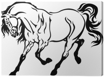 Cuadro En Lienzo Corriendo Caballo Negro Blanco • Pixers® - Horse Tattoo Black And White - Free Transparent PNG Clipart Images Download. - Horse Transparent PNG Free Download