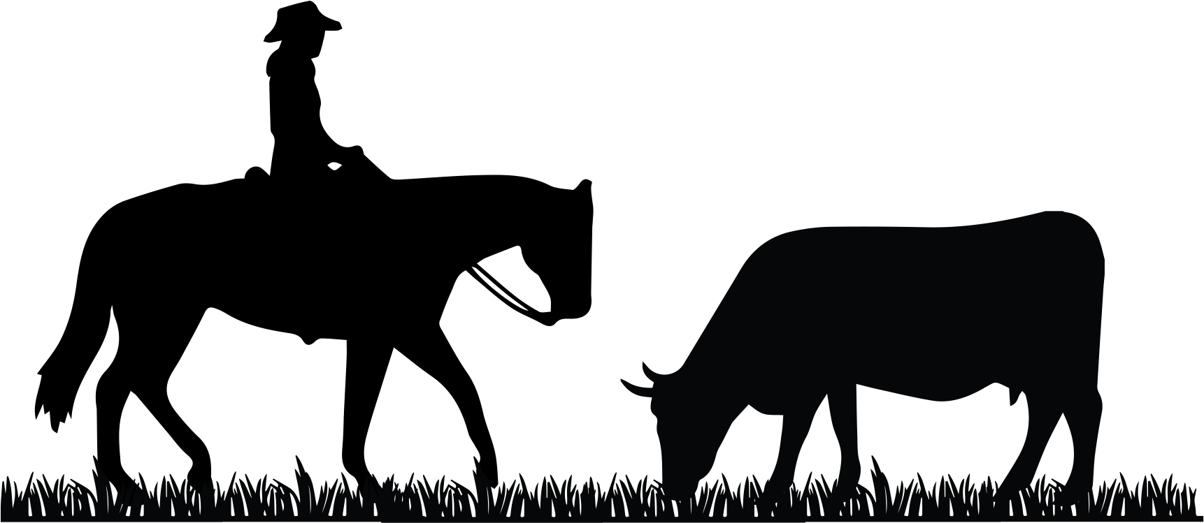 Beef Steer Clip Art Download - Cowboy On Horse Silhouette - Free Transparent PNG Clipart Images Download. - Horse Transparent PNG Free Download