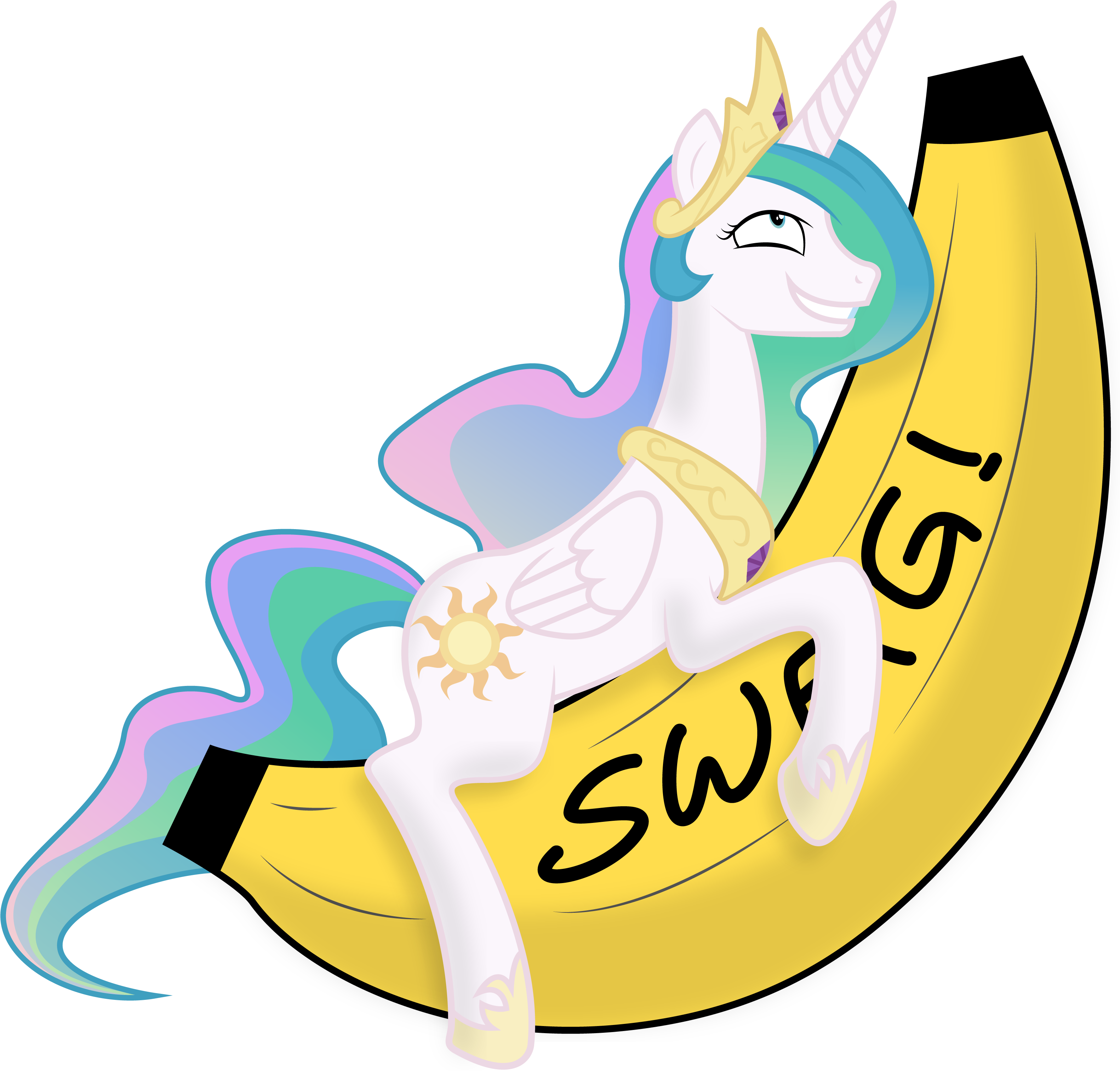 Princess Celestia Derpy Hooves Rainbow Dash Banana - Molestia Banana - Free Transparent PNG Clipart Images Download. - Horse Transparent PNG Free Download