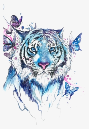 Tiger Butterfly Abziehtattoo Flash - Tiger And Horse Tattoo Transparent PNG - 564x678 - Free Download on - Horse Transparent PNG Free Download