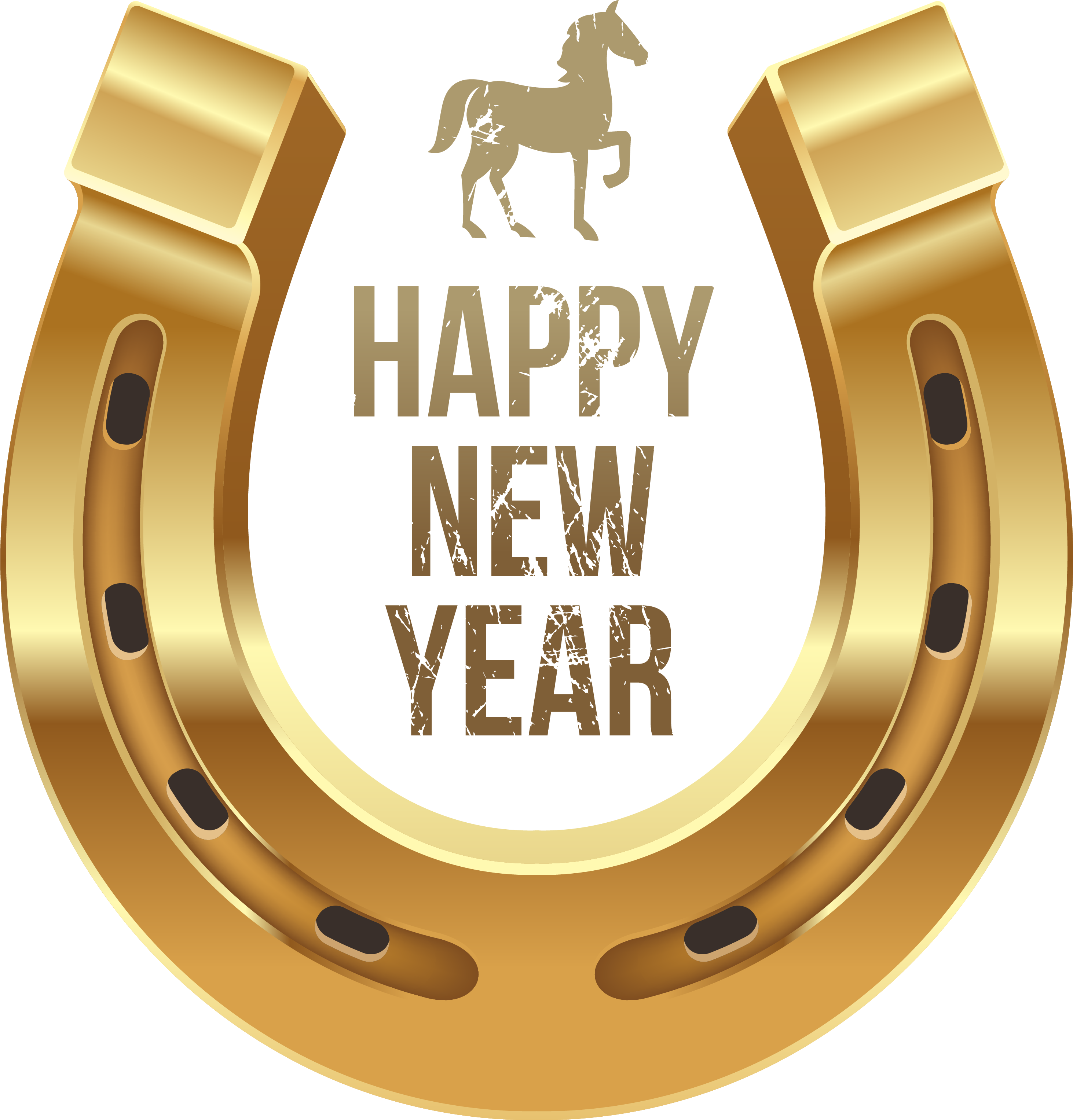 Happy New Year With Horse And Horseshoe Png Clipart - Hard It's Harder If You Transparent PNG - 2973x3103 - Free Download on - Horse Transparent PNG Free Download