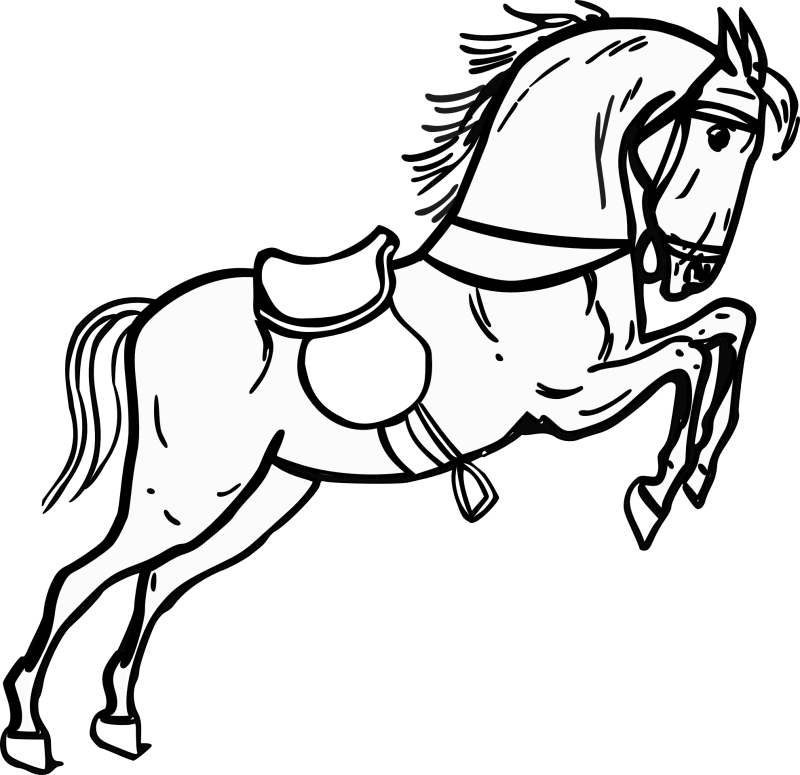 Pin Running Horse Clipart Black And White - Horse Black & White - Free Transparent PNG Clipart Images Download. - Horse Transparent PNG Free Download