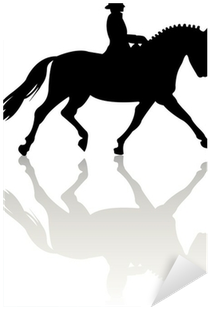 Vinilo Pixerstick Caballo Silueta En El Fondo Blanco - Dressage Horse Silhouette - Free Transparent PNG Clipart Images Download. - Horse Transparent PNG Free Download