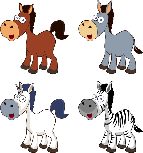 Vector Clip Art Of Selection Of Cartoon Horses - Cartoon Horse Shower Curtain - Free Transparent PNG Clipart Images Download. - Horse Transparent PNG Free Download