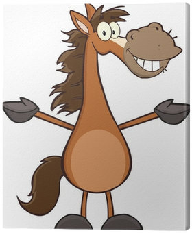 Leinwandbild Lächeln Pferd Cartoon Maskottchen Buchstaben - Cartoon Horse - Free Transparent PNG Clipart Images Download. - Horse Transparent PNG Free Download