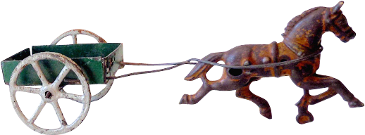 Vintage Toy Cast Iron Horse Pulling Tin Cart - Horse With Cart Png - Free Transparent PNG Clipart Images Download. - Horse Transparent PNG Free Download
