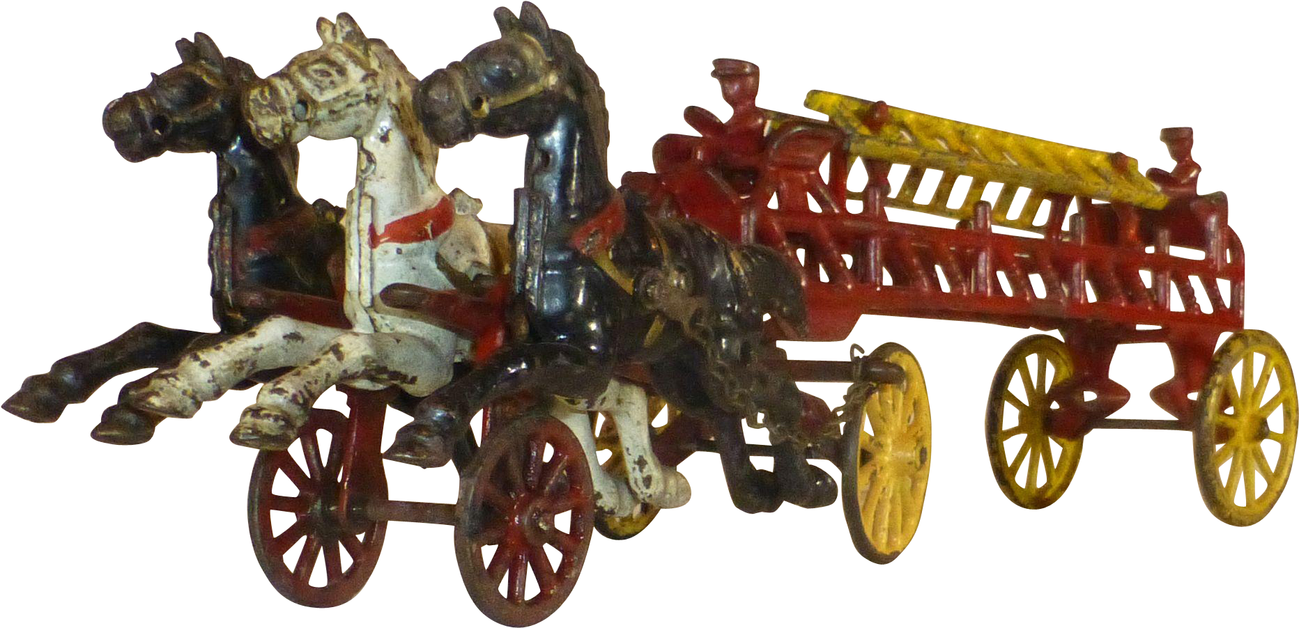 Cast Iron Fire Ladder Truck / Wagon, Three Horse Team, - Wagon - Free Transparent PNG Clipart Images Download. - Horse Transparent PNG Free Download